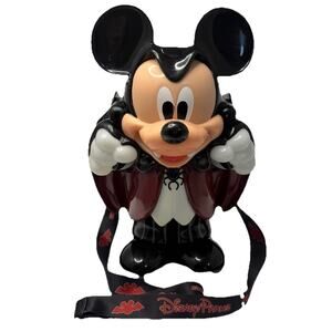Mickey Mouse Vampire 12" Popcorn Bucket Halloween Disney Parks Glow in Dark